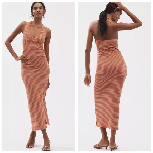 Anthropologie Dresses & Skirts - Pilcro High Tide Halter Slim Midi Dress